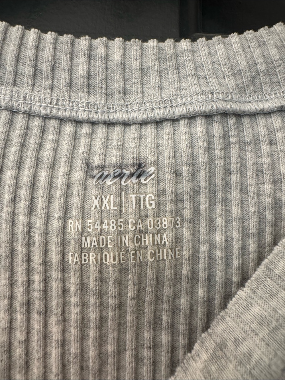 aerie Light Gray Ribbed Cropped Tank - Picture 4 of 4